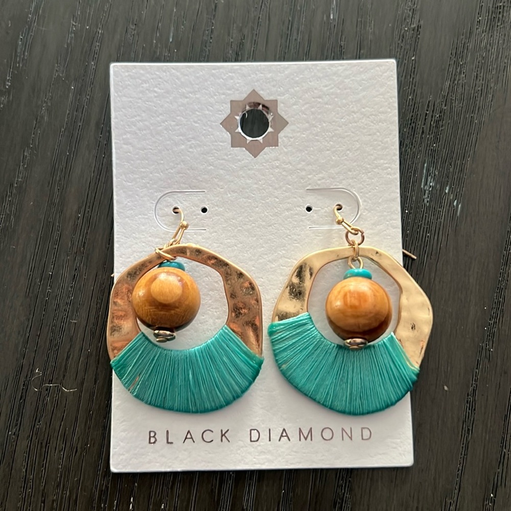 Black Diamond Drop Earrings